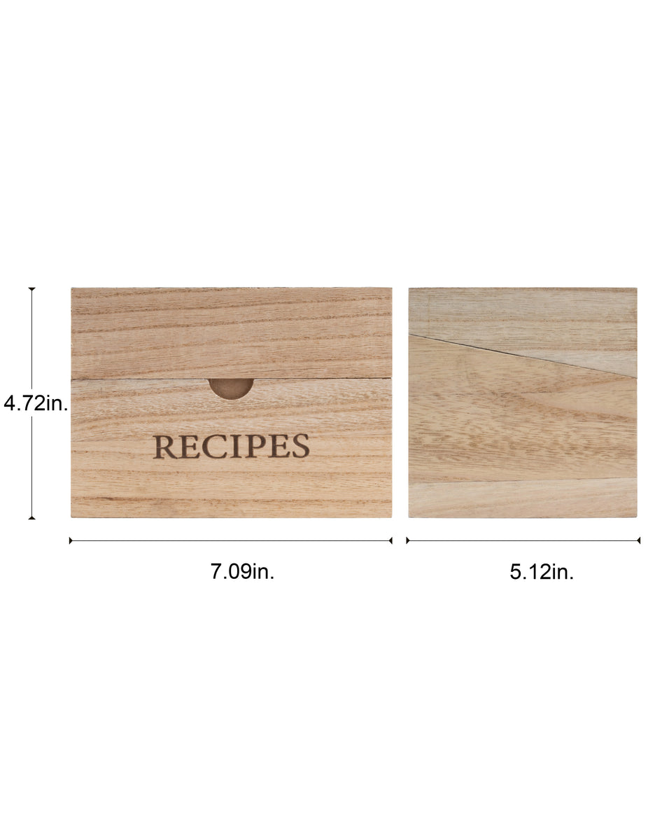 Willow & Riley “Recipe” Wooden Blue 4x6 Recipe Card Box | DesignStyles