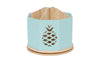 Blue Wood 4 Sections Spin Organizer with Pineapple Cutouts
