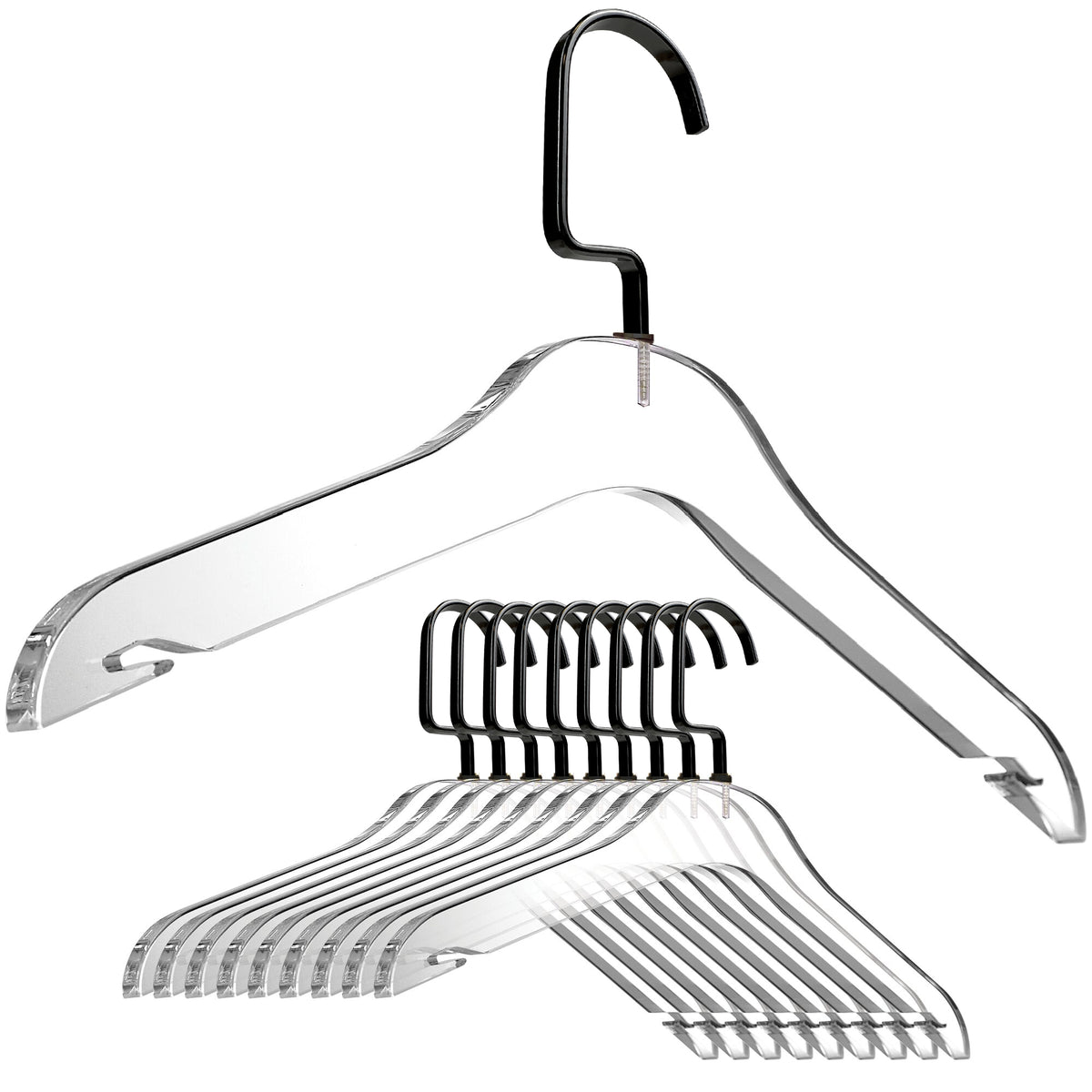 Simply Brilliant Collection 10-Pack Strap-Notched Acrylic Hangers ...