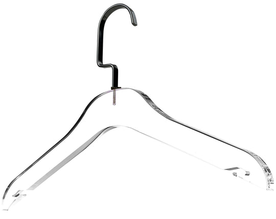 Simply Brilliant Black Hook Acrylic Clothes Hanger - 10 Pack