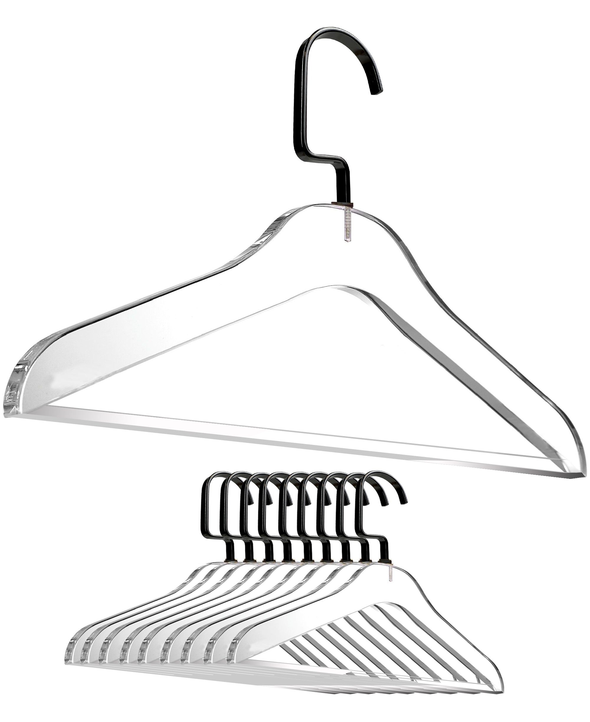 Designstyles Frosted Acrylic Clothes Hangers With Pants Bar, Luxurious &  Heavy-duty Gold Steel Hooks, Perfect For Suits And Slacks - 10 Pack : Target