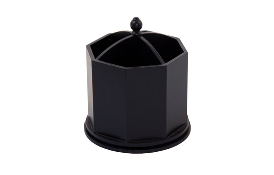 Black Rotating Desk Organizer with 4 Sections for Supplies