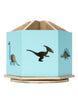 Load image into Gallery viewer, 6-Sections Blue Rotating Desk Organizer with Dino Cutouts
