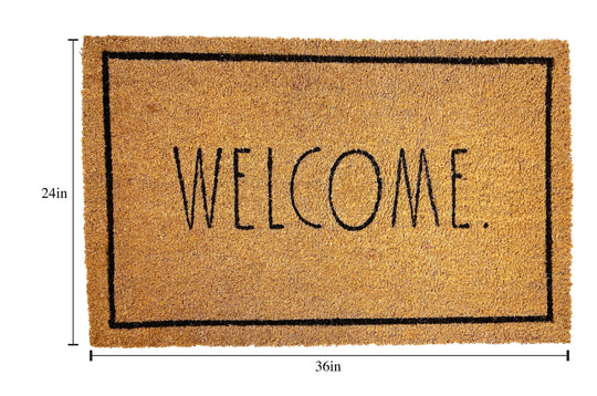 Rae Dunn "Welcome" 24 Inches  x 36 inches Coir Doormat