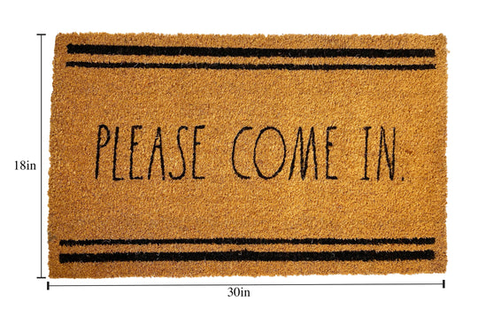Rae Dunn “Please Come In” 30 x 18 Brown Coconut Coir Doormat