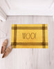 Load image into Gallery viewer, Rae Dunn “Woof” Ochre Yellow Coir Dog-Theme Doormat

