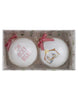 Rae Dunn “Oh Holy Night” Set of 2 White Christmas Ornaments