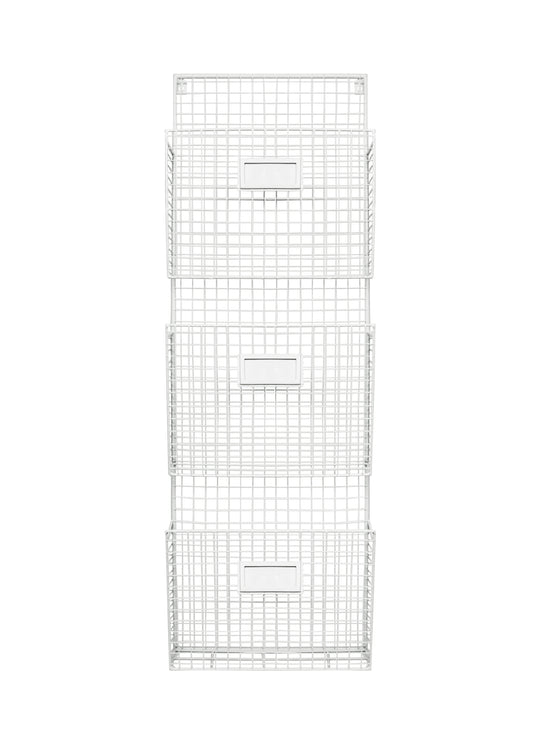 3 Tier Metal White Wire Wall-Mounting File Holder