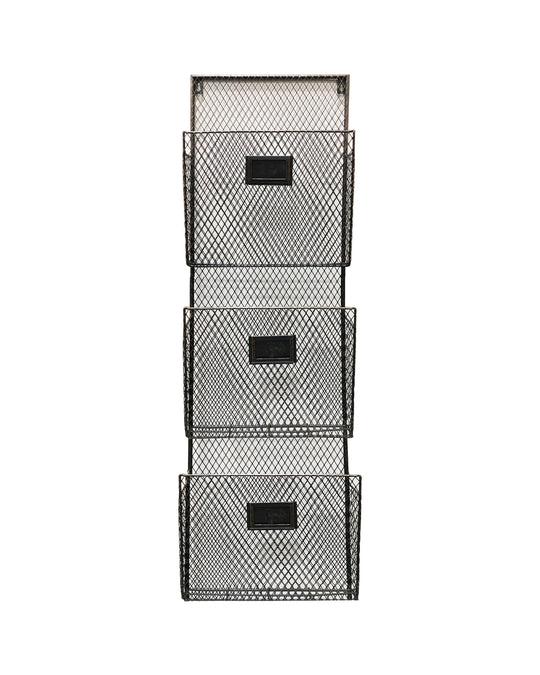 3 Tier Black Color Metal Wire Wall-Mounting File Holder