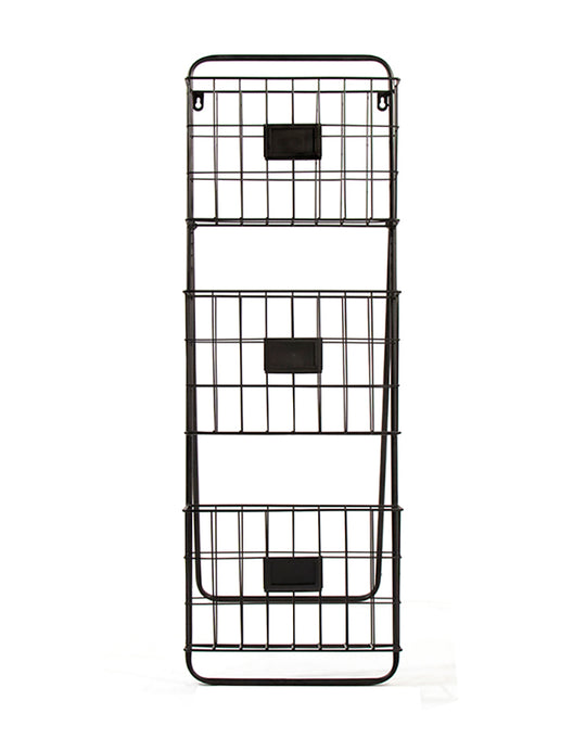 Free Standing and Wall-Mounted 3-Tiers File Organizer Rack