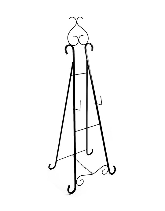 Black Metal 4 Legs Easel Stand with Heart Shape at Top