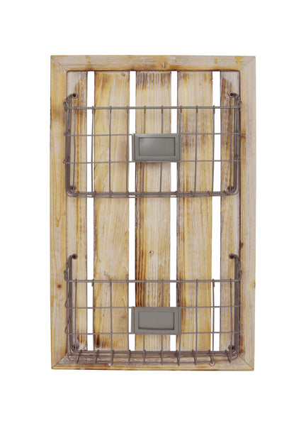 Wood and Metal Wall Rack