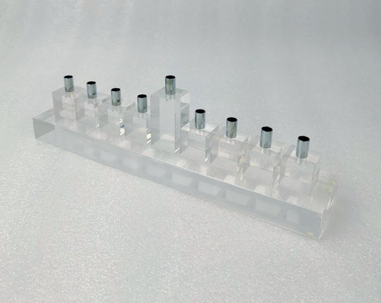 Willow & Riley 30 MM Silver Candle Holders Acrylic Menorah