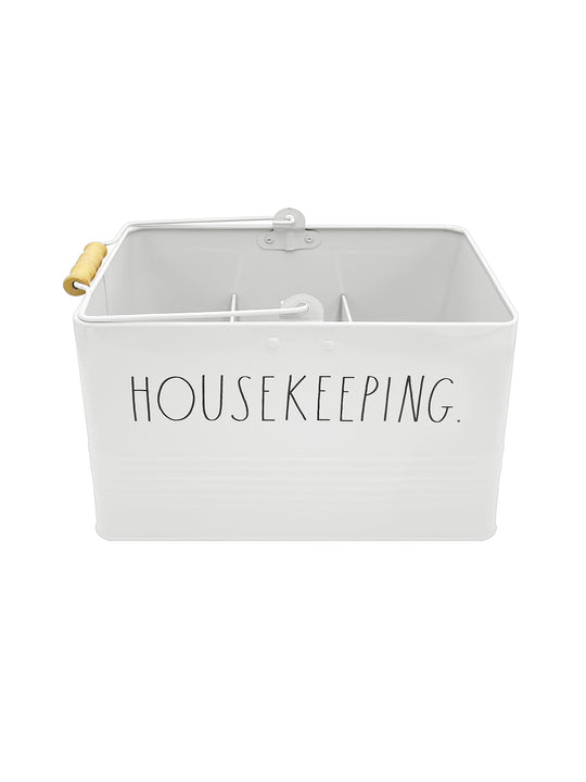 Rae Dunn “Housekeeping” White 4 Sections Caddy Organizer