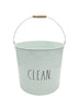 Load image into Gallery viewer, Rae Dunn “Clean” Light Green Metal Classic Mop Bucket
