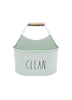Load image into Gallery viewer, Rae Dunn “Clean” Green 3-Sections Cleaning Supply Organizer
