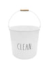 Load image into Gallery viewer, Rae Dunn “Clean” White Galvanized- Metal Classic Mop Bucket
