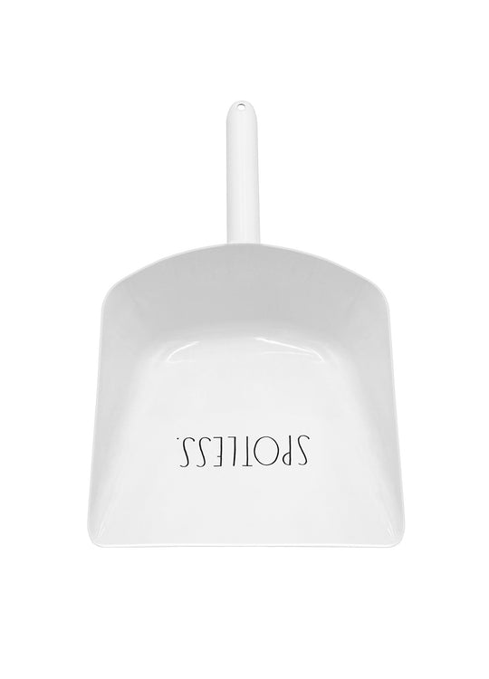 Rae Dunn "Spotless" White Metal Dustpan with Hanging Hole
