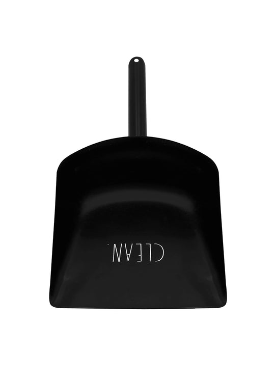 Rae Dunn "Clean" Black Metal Dustpan with Hanging Hole