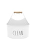 Load image into Gallery viewer, Rae Dunn “Clean” White 3 Sections Cleaning Supplies Caddy
