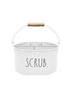 Load image into Gallery viewer, Rae Dunn “Scrub” White 5 Sections Cleaning Supplies Caddy
