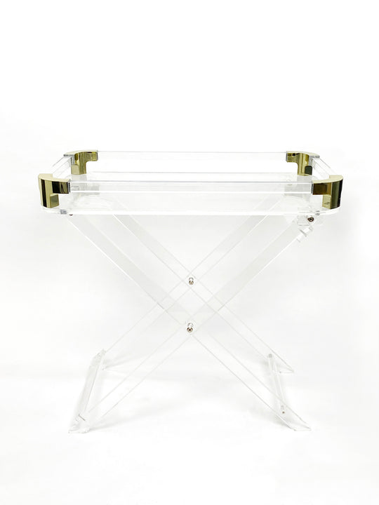 Simply Brilliant Acrylic Side Table with Gold Edges