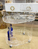 Load image into Gallery viewer, Simply Brilliant Acrylic Bar Cart with Chrome Wheels
