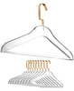 Load image into Gallery viewer, Simply Brilliant Matte Gold Hook Clothes Acrylic Hangers with Bar - 10 Pack
