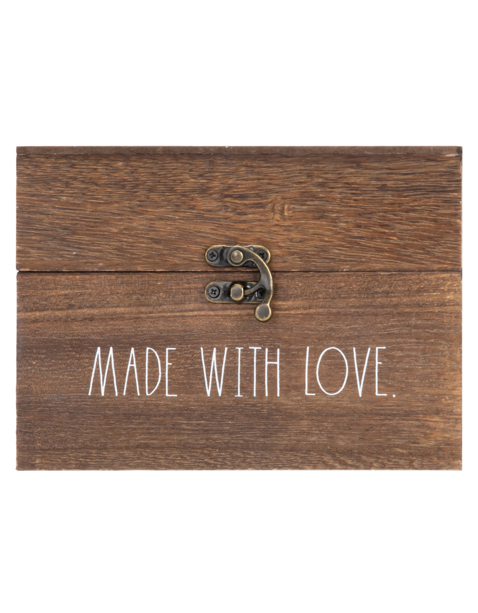 Rae Dunn “Made with Love” Wooden Antique Recipe Box | DesignStyles