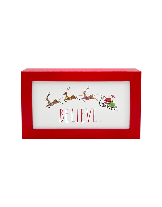 Rae Dunn “Believe” Christmas Sign with Santa and Reindeers