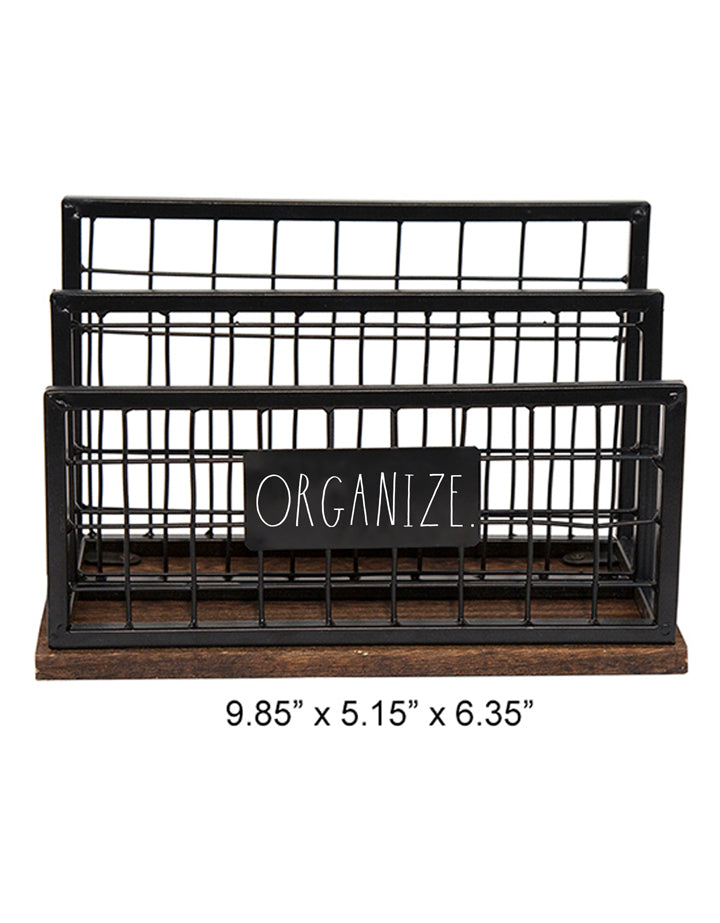 Rae Dunn “Organize” Wire Black Desktop Paper Holder | DesignStyles