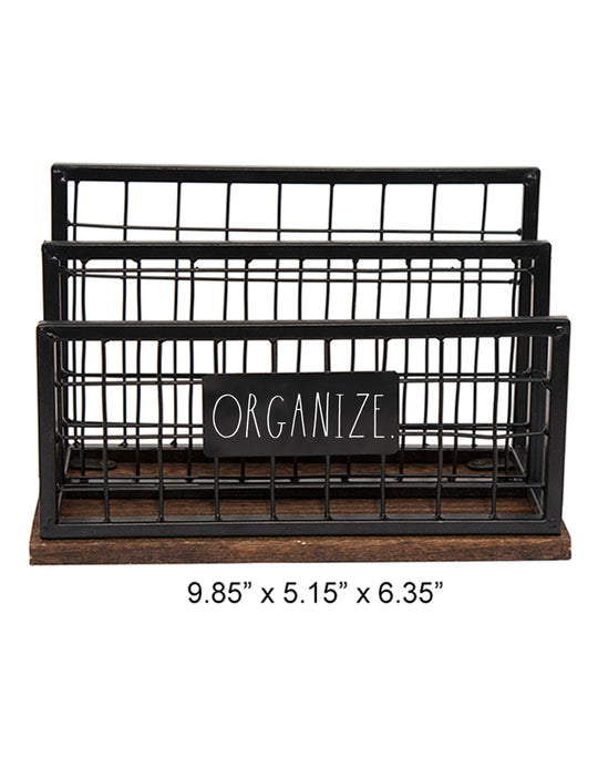 Rae Dunn “Organize” Wire Black Desktop Paper Holder