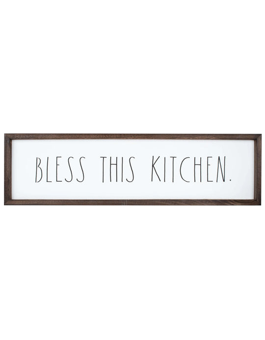 Rae Dunn Wall Large Wooden “Bless This Kitchen” Sign