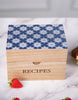 Willow & Riley “Recipe” Wooden Blue 4x6 Recipe Card Box
