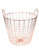 Circular Copper Wire Basket for Blankets and Cloths