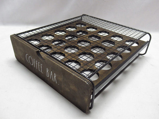 Rae Dunn “Coffee Bar” Metal and Wooden K-Cup Drawer Holder