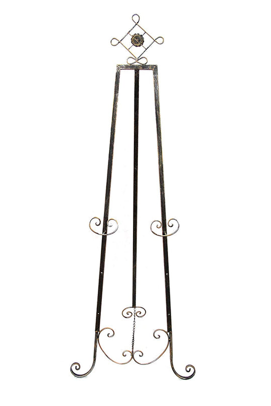 Dark Brass Tripod Easel Stand with Diamond Shape at Top