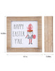 Load image into Gallery viewer, Easter Sign Made of Wood with Gnome on it - Dimensions Picture
