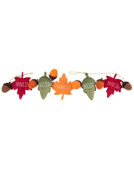 Rae Dunn “Harvest and Thankful” Felted Fall Leaves Garland