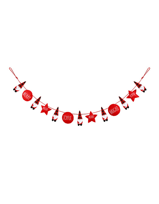 Rae Dunn “Merry, Bright and Joyful” Felt Christmas Garland