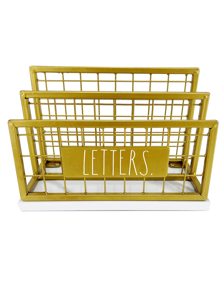 Letter Rack Gold Rae Dunn “Letters” Metal Wire Desk Gold Letter Holder | DesignStyles