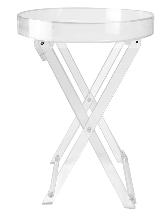 Simply Brilliant Foldable Acrylic Round Table with Handles
