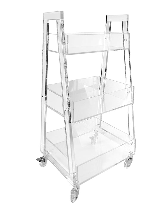 Penmore Brooke 3 Tier Acrylic Bar Cart with Wheels