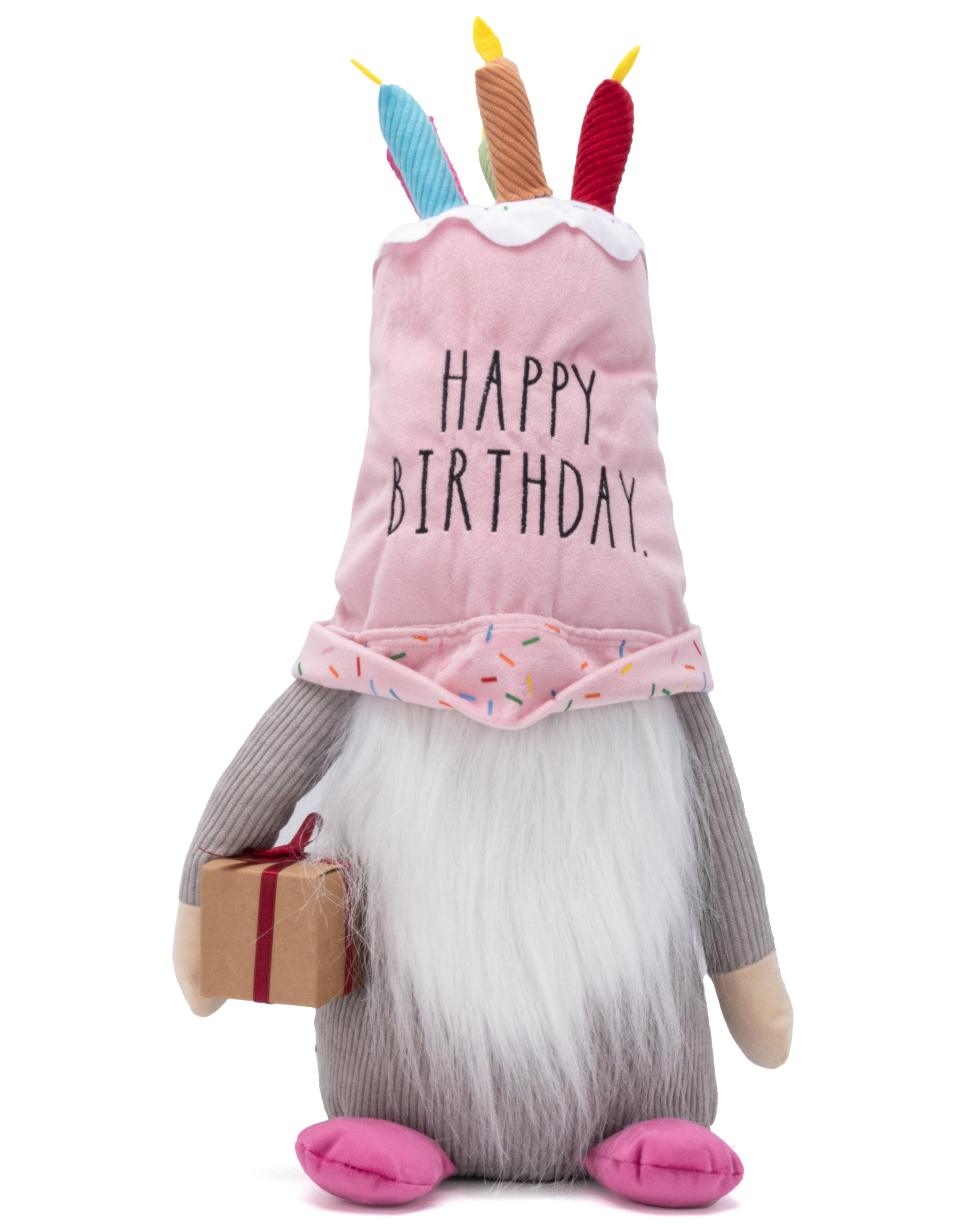 Rae Dunn Decorative Plush “Happy Birthday” Gnome with Cake | DesignStyles