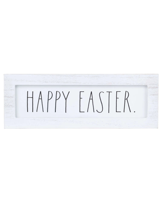 Rae Dunn Freestanding White Wooden “Happy Easter” Sign