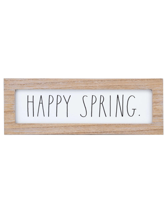 Rae Dunn Decor Freestanding Wooden “Happy Spring” Sign