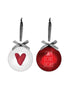 Rae Dunn “Our Love Story” Set of 2 Heart Christmas Ornaments