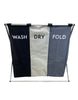 Load image into Gallery viewer, “Wash, Dry, Fold” Freestanding 3 Sections Laundry Hamper
