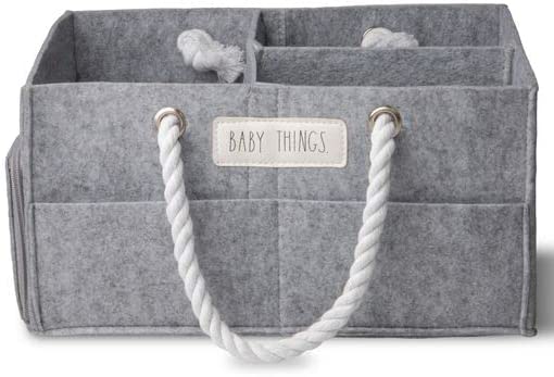 Rae Dunn Baby Diaper Caddy Organizer with Rope Handles