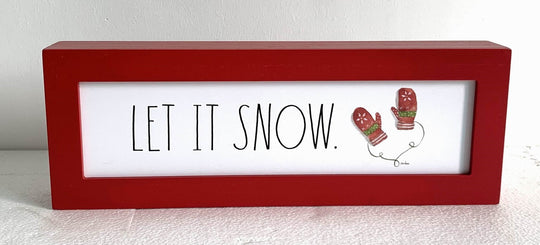 Rae Dunn Freestanding “Let it Snow” Wood Winter Sign